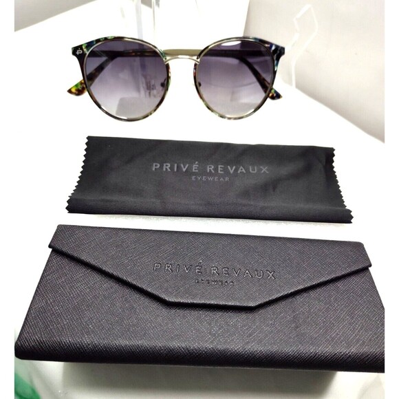 Prive Revaux Polarized Sunglasses Womens Woveseeker Cat Black &Silver 52-19-148 - Picture 2 of 16